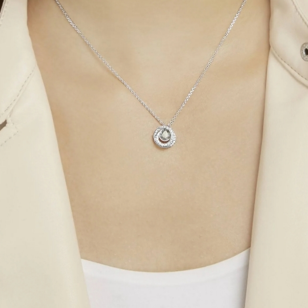 Swarovski White Rhodium Plated Pendant Necklace- Excellent Condition